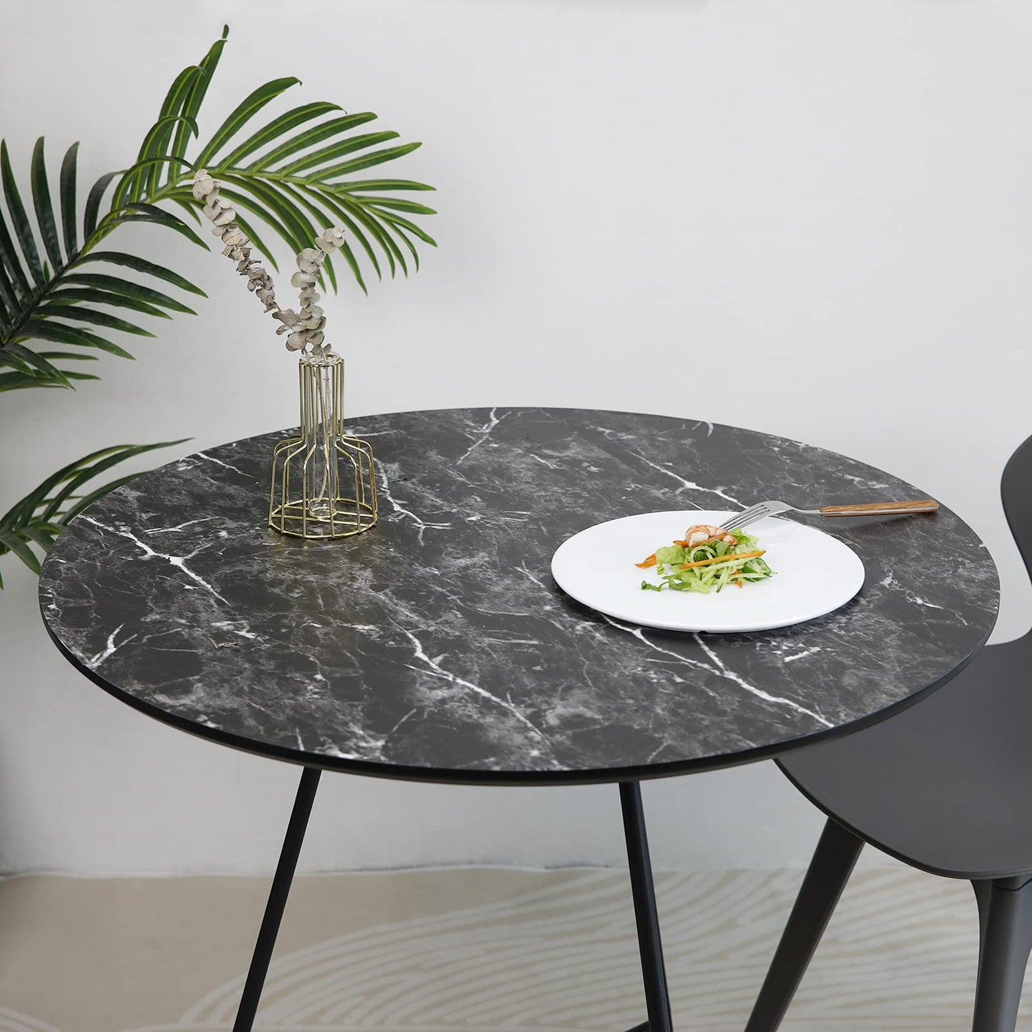 Abyssaly Black Marble Contact Paper Granite Peel and Stick Wallpaper for Countertop Self-Adhesive Waterproof Thicken Wallpaper Kitchen Bathroom and Furniture 11.8" X 78.7" - Medaid International