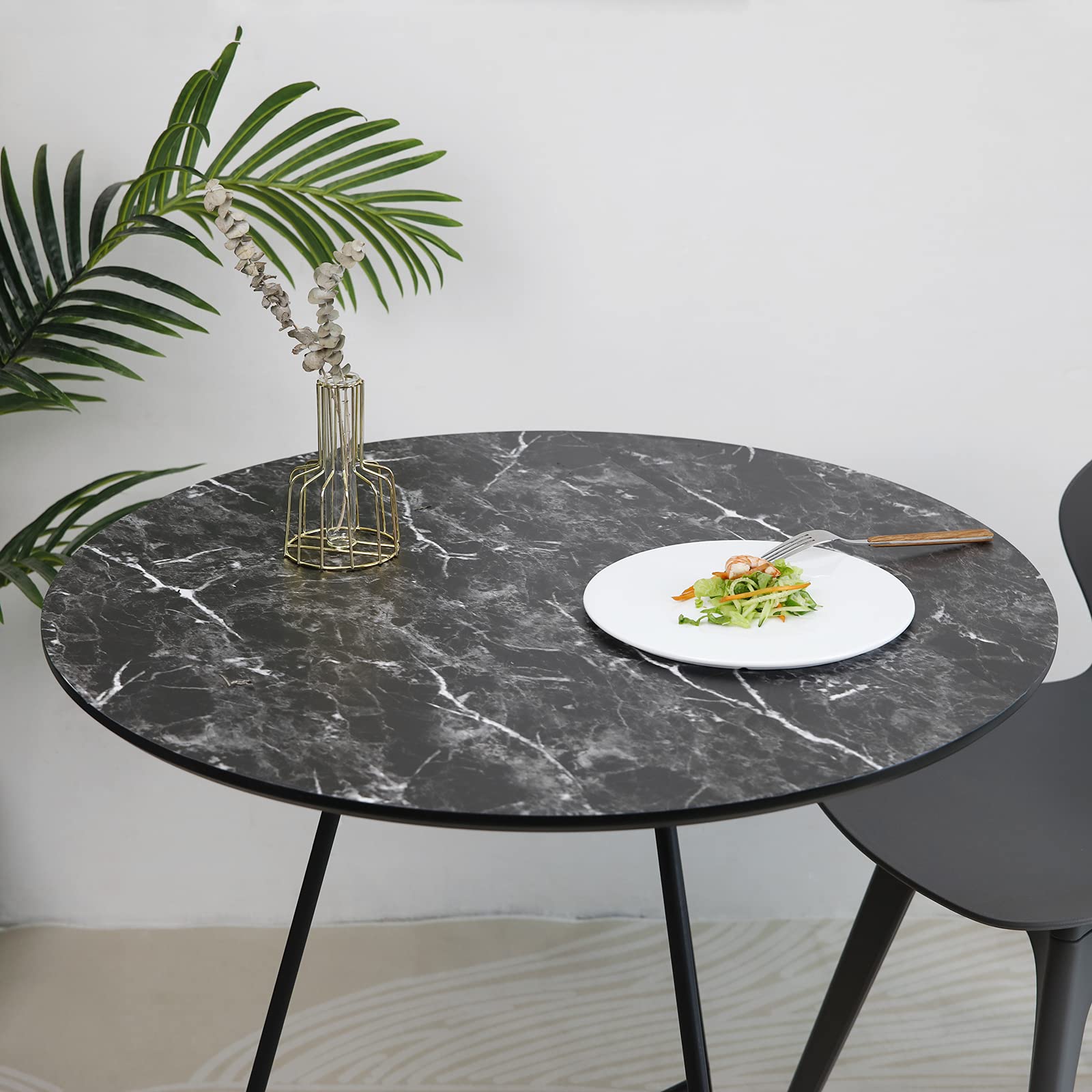 Abyssaly Black Marble Contact Paper Granite Peel and Stick Wallpaper for Countertop Self-Adhesive Waterproof Thicken Wallpaper Kitchen Bathroom and Furniture 11.8" X 78.7" - Medaid International