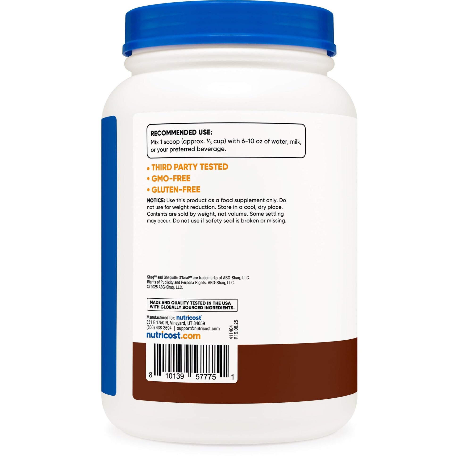 Nutricost Whey Protein Concentrate Powder (Shaq's Double Double Chocolate) 2LBS - 25g Protein, GMO-Free, Gluten-Free - Medaid International