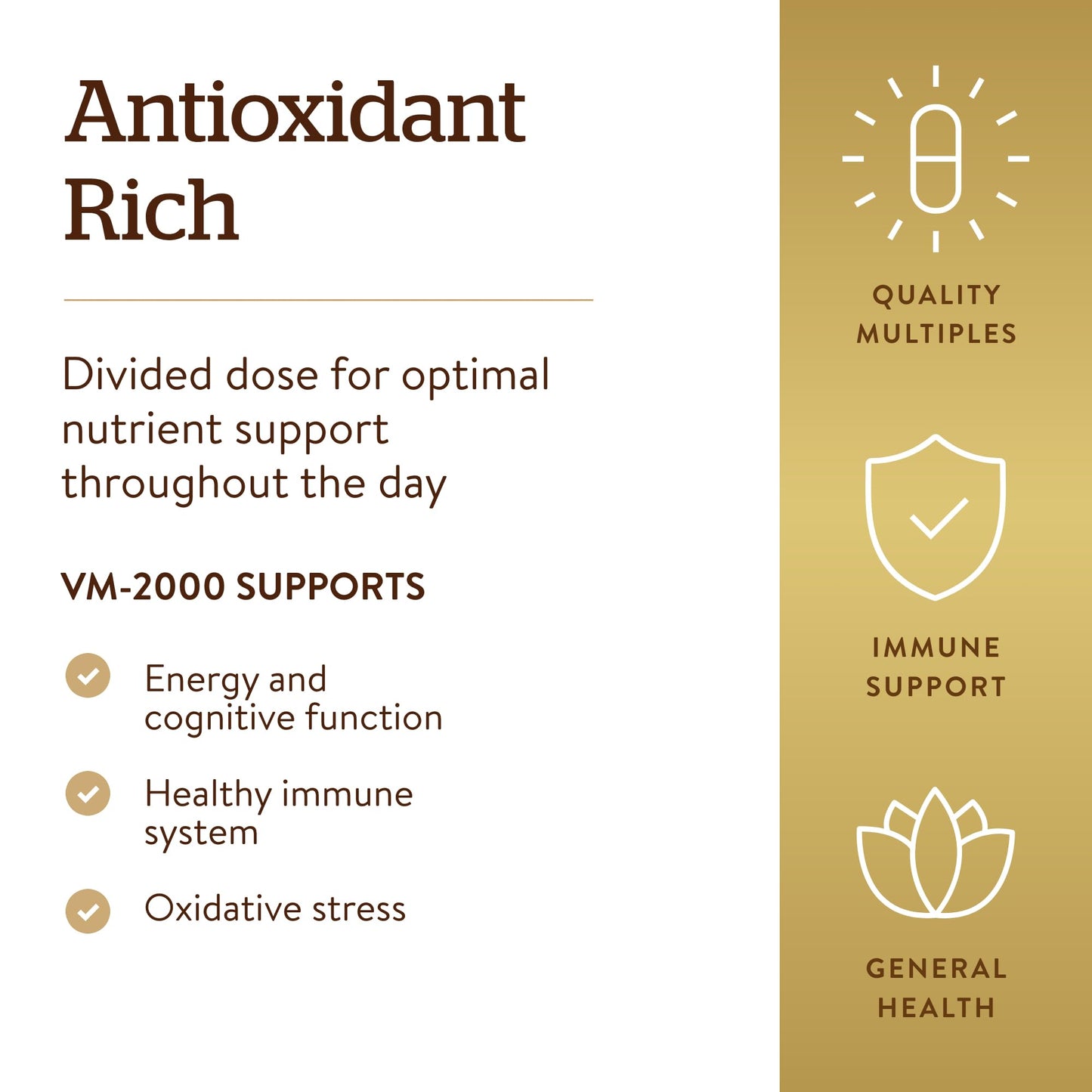 Solgar Formula VM-2000 (Multinutrient System), 180 Tablets - Premium Quality Multiple - Contains Zinc - Supports A Healthy Immune System - Vegan, Dairy Free, Kosher - 90 Servings - Medaid International
