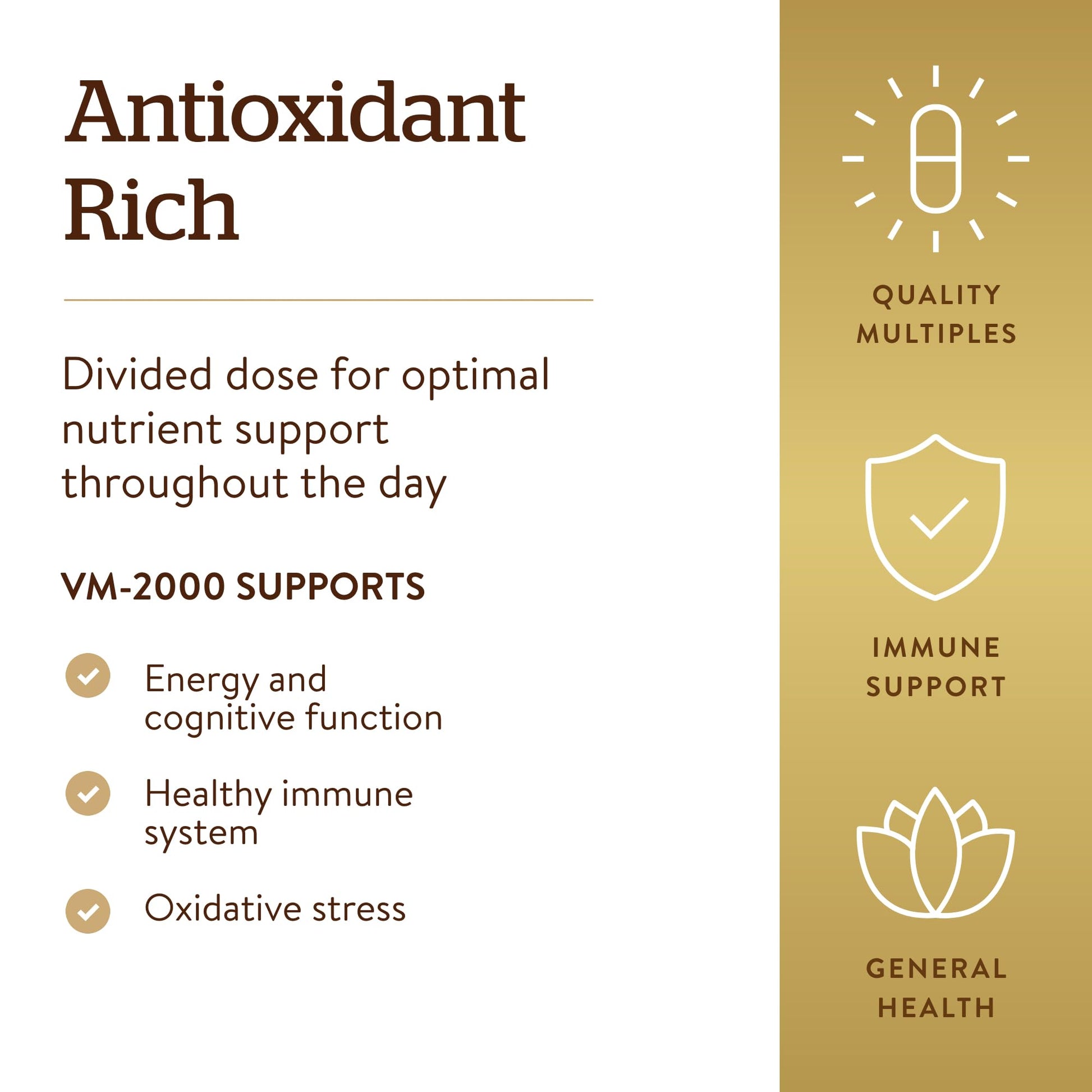 Solgar Formula VM-2000 (Multinutrient System), 180 Tablets - Premium Quality Multiple - Contains Zinc - Supports A Healthy Immune System - Vegan, Dairy Free, Kosher - 90 Servings - Medaid International