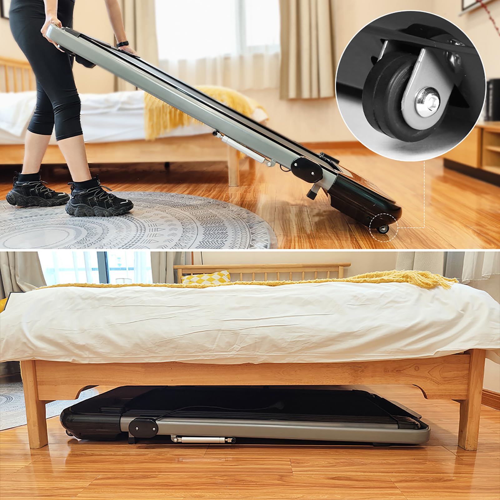 NaKeah 2 in 1 Treadmill, Walking Pad, 2.0HP Folding Treadmill with Remote Control LED Display, Portable Treadmill for Home/Office,A - Medaid International