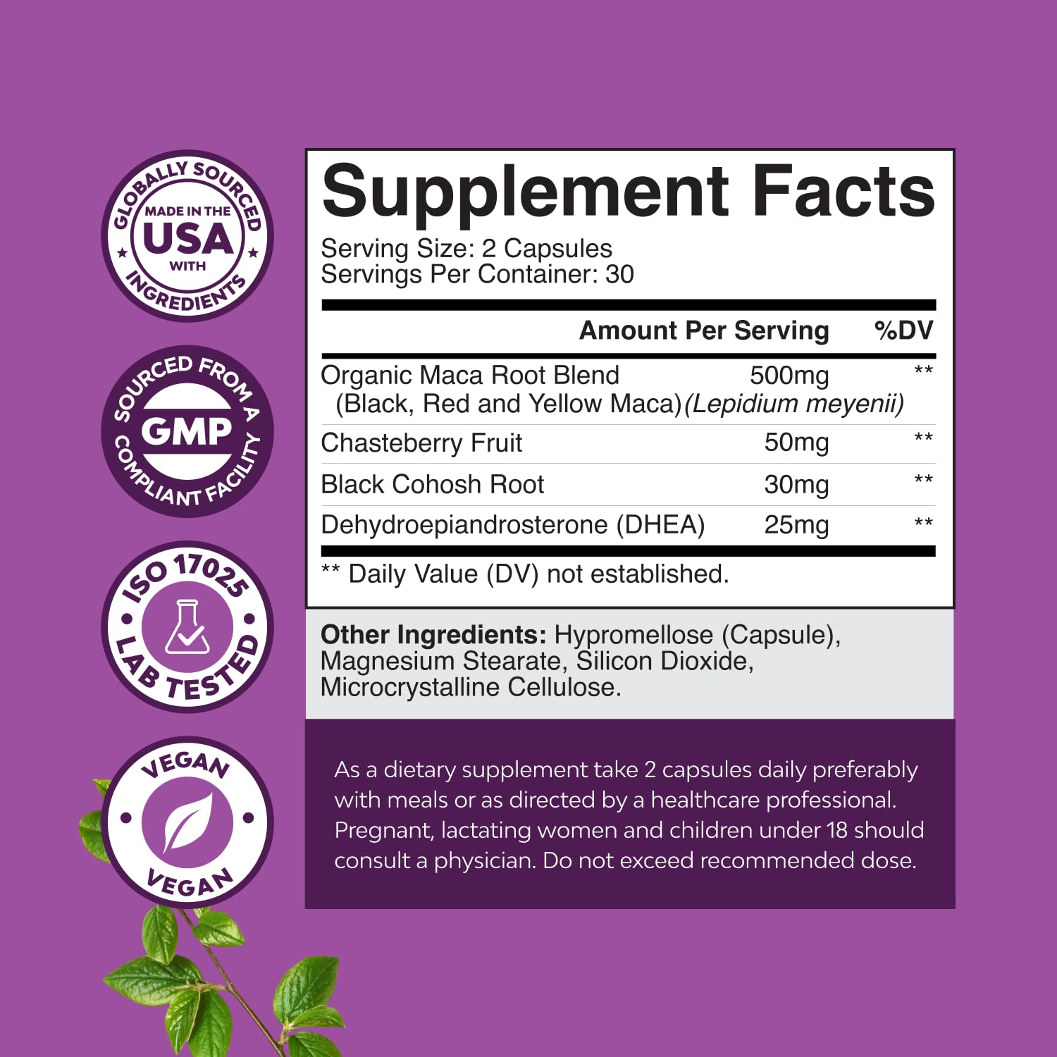 Complete Perimenopause Supplement for Women - Multibenefit Menopause Ease for Women with Maca Root Vitex Berry & Black Cohosh for Hot Flashes Night Sweats Hormone Balance and Mood Support (1 Month) - Medaid International