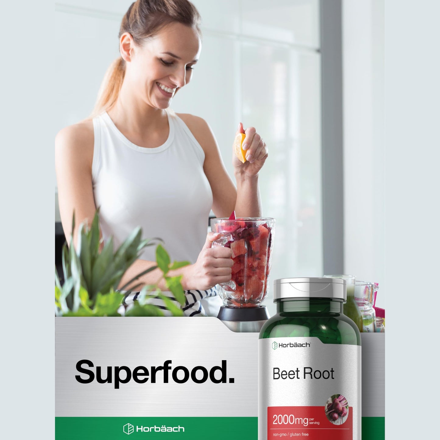 Horbäach Beet Root Powder Capsules | 220 Pills | Herbal Extract | Non-GMO, Gluten Free Supplement - Medaid International