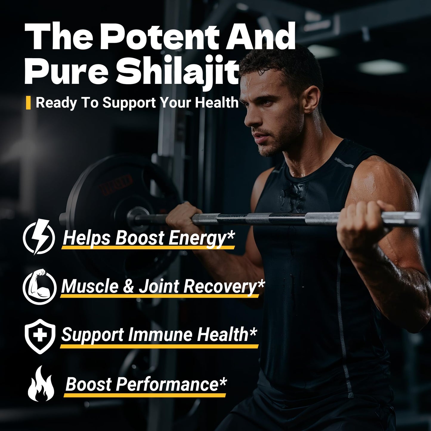 Himalayan Shilajit Gummies for Men & Women –100% Natural Organic Gold Gummies 3000mg with Ashwagandha,Black Musli,Helps Boost Energy,Gokshura,Stamina Vitality Support -Vegan, Non-GMO - 60 Gummies - Medaid International