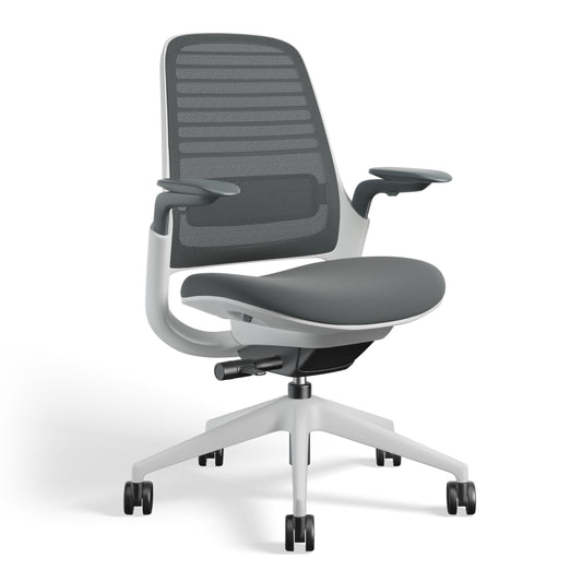 Steelcase Series 1 Office Chair - Ergonomic Work Chair with Wheels for Hard Flooring - Helps Support Productivity - Weight-Activated Controls, Back Supports & Arm Support - Easy Assembly - Graphite - Medaid International