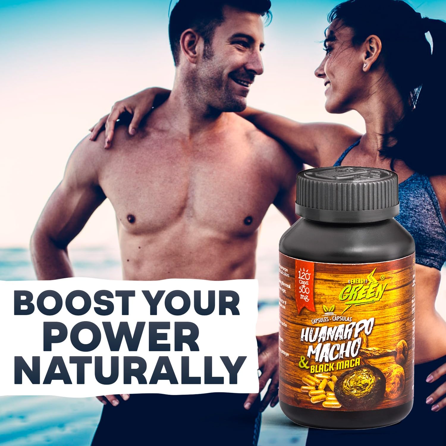 Black Maca Root and Huanarpo Macho Capsules l 100% Natural Energizer and Booster l Immune Support for Men (1500mg per Serving) l Male Health supplenent l Amazon Andes - Medaid International