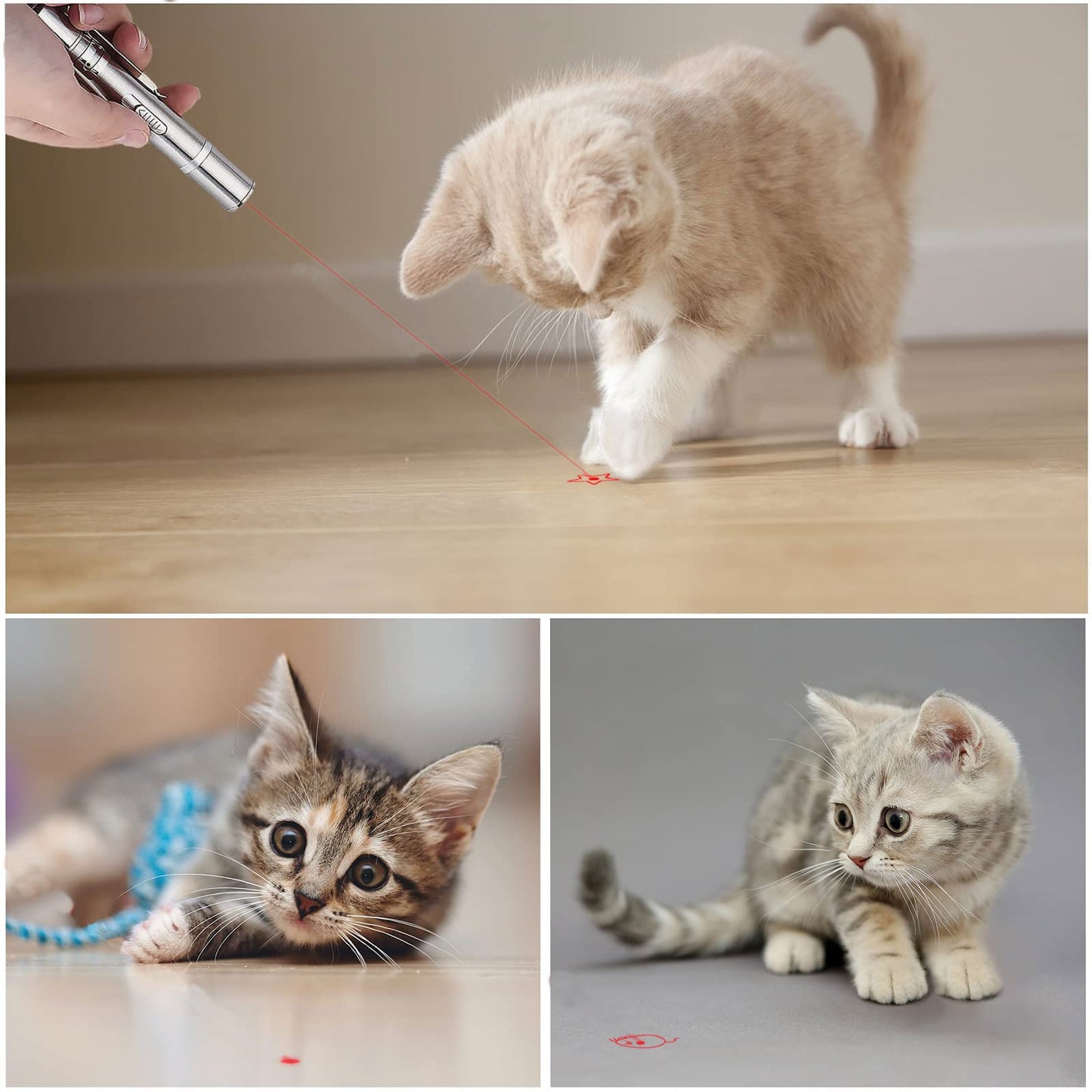 GLMSA Laser Pointer Cat Toy - 5Modes Pointer for Indoor Interactive, Cat Toys Red Light Pet Pointer Interactive to Busy Kitten Dog Chaser Play Toys(2 Pcs) - Medaid International