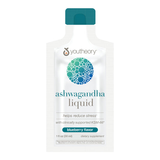 Youtheory Ashwagandha Liquid - Uses Organic KSM-66 - Herbal Blend to Support Energy Levels & Stress Relief* - 12 Single-Serving Packets (12-Day Supply) - Medaid International