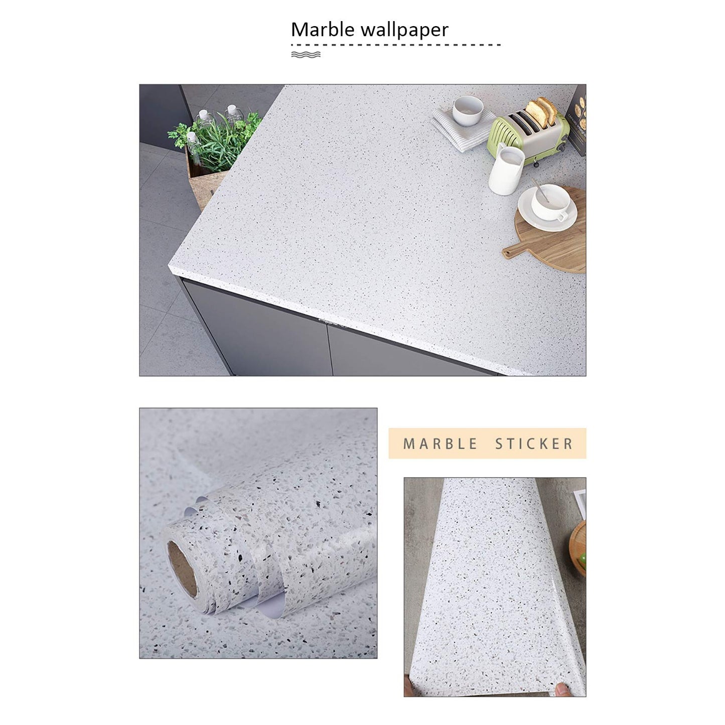 MelunMer White Glossy Marble Contact Paper for Countertops 118”×15.7” Self Adhesive Removable Wallpaper Granite Peel and Stick Wallpaper for Bathroom/Kitchen/Cabinets Waterproof Easy to Clean - Medaid International