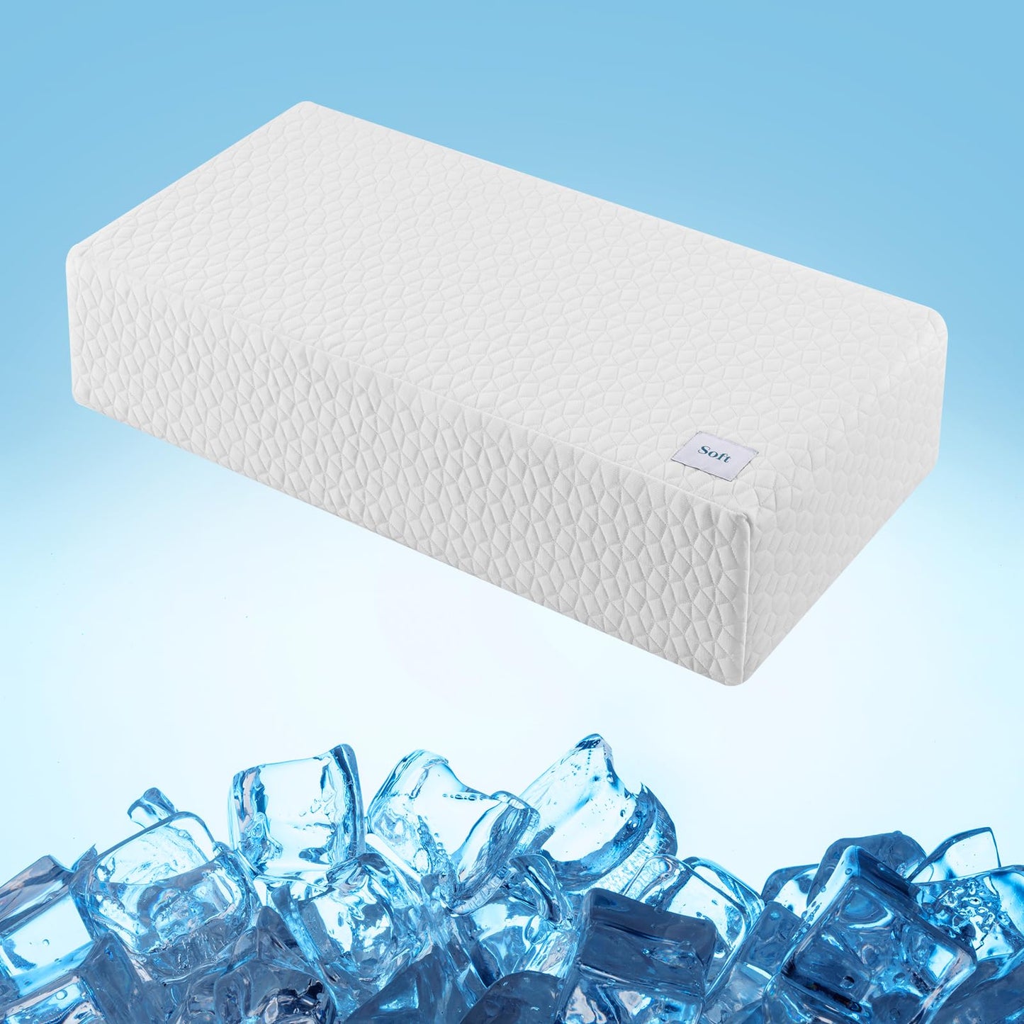 HARBOREST Ice Cube Cooling Pillow for Side Sleepers Memory Foam Side Sleeper Pillow Support Head & Neck for Pain Relief，12"x24"x5" - Medaid International