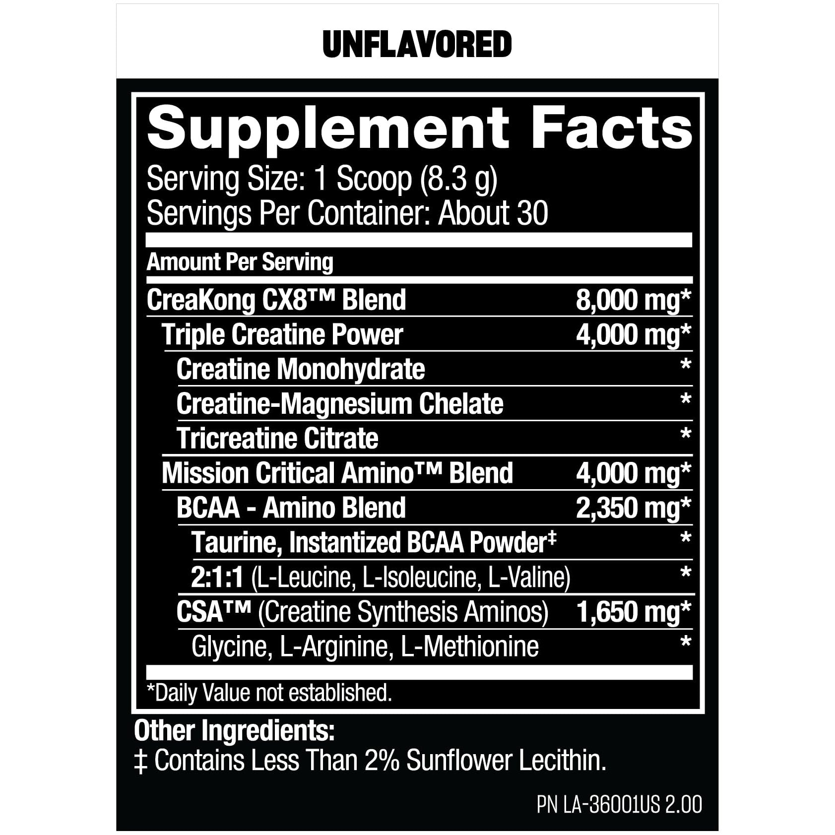 Mutant CREAKONG CX8 – Advanced Creatine + Amino Supplement with 4g Triple Creatine Blend, 4g Amino Blend (BCAAs & Taurine) for Muscle Growth & Performance – Unflavoured, 249g (30 Servings) - Medaid International