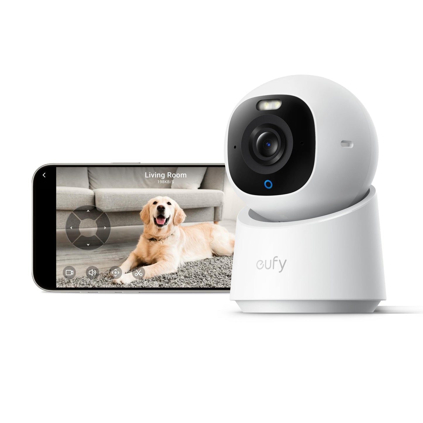 eufy Indoor Cam E30, Latest Generation, 4K UHD Security Camera, Pet/Dog/Baby Camera with Phone app, Color Night Vision, Human/Pet Auto Tracking, 360 Pan-Tilt, Works with Homekit - Medaid International
