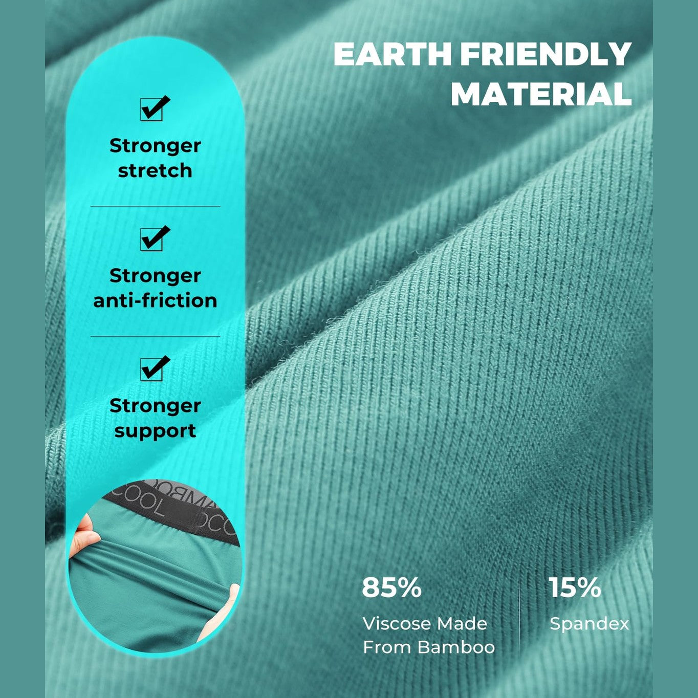 BAMBOO COOL Mens Trunks Underwear Performance Breathable Mesh Fly Zone Moisture-Wicking(4 Pack) - Medaid International