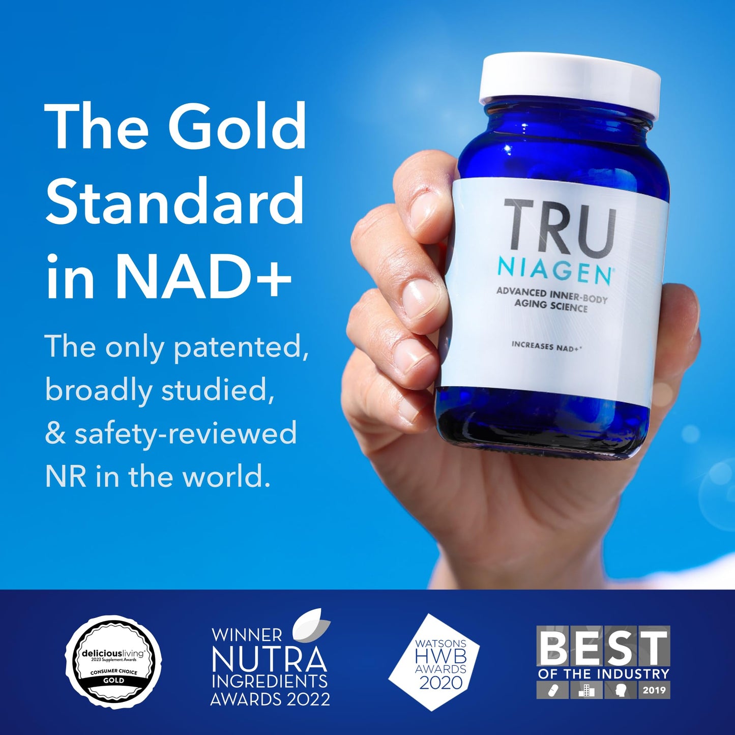 TRU NIAGEN Patented NAD+ Supplement for Anti Aging and Cell Regeneration, 300 mg Niagen, 30 Servings | Supports Cellular Energy, Brain, Muscle | Nicotinamide Riboside (NR) Take 1 Daily | 1 Bottle - Medaid International