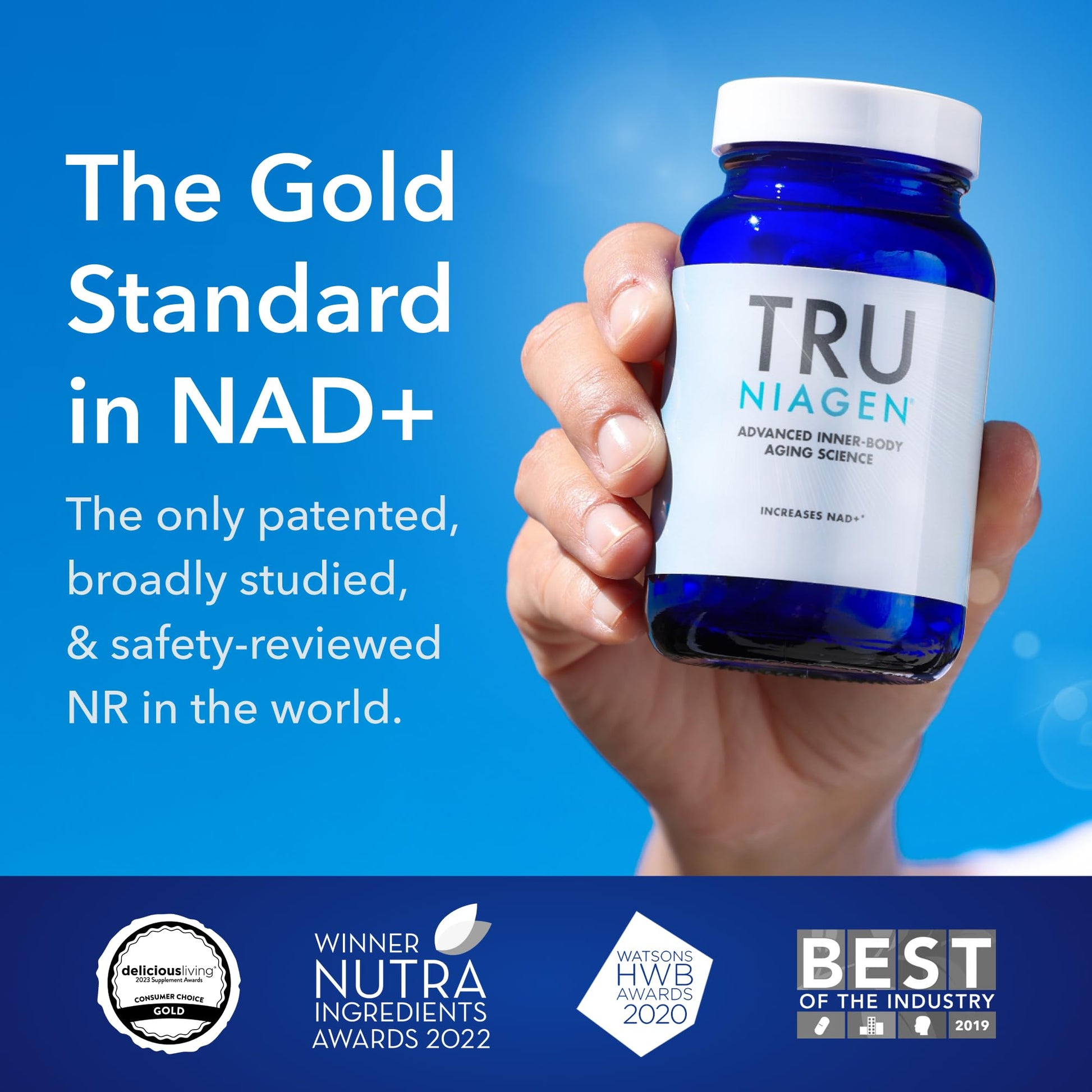 TRU NIAGEN Patented NAD+ Supplement for Anti Aging and Cell Regeneration, 300 mg Niagen, 30 Servings | Supports Cellular Energy, Brain, Muscle | Nicotinamide Riboside (NR) Take 1 Daily | 1 Bottle - Medaid International