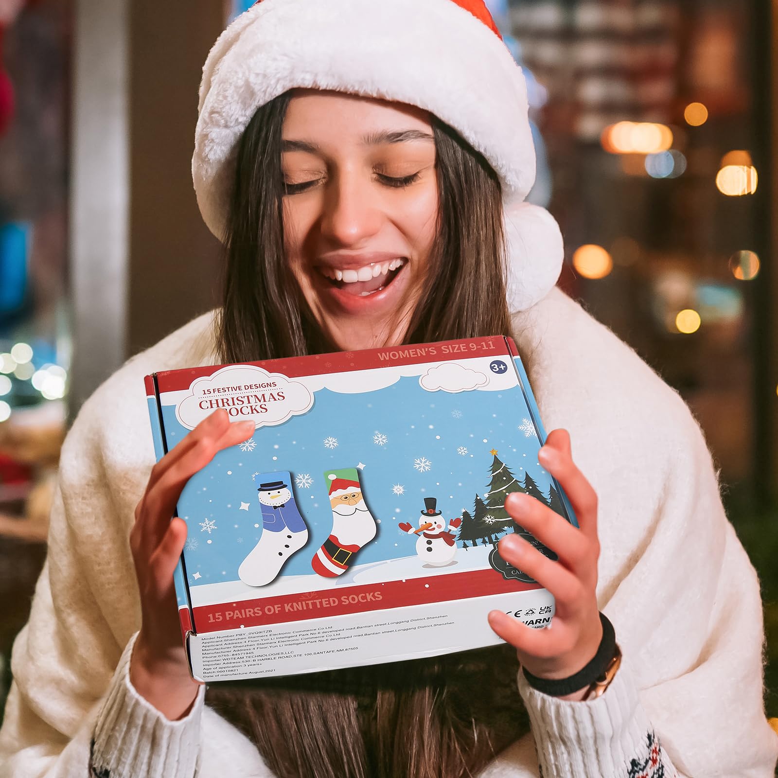 Twister.CK 12 Pairs Crew Christmas Holiday Socks，Cozy Funny Cotton Knit Xmas Soft Socks Winter Novelty Christmas Gift - Medaid International