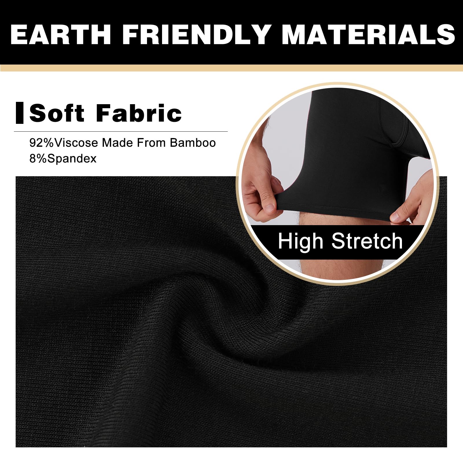 BAMBOO COOL Men's Ultra ComfortSoft Underwear, Moisture Wicking & Breathable No Ride Up Boxer Briefs with Fly, Multipack - Medaid International