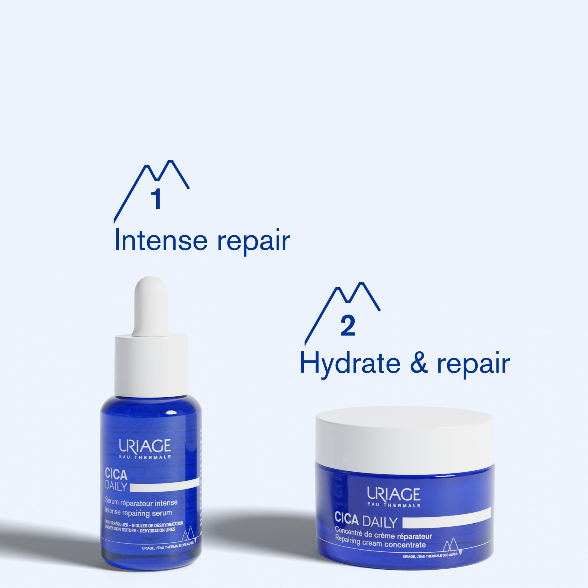 URIAGE Cica-Daily Intense Repairing Serum | Made With Prebiotic, Hyaluronic Acid & Centella Asiatica, Boosts Skin Repair, Paraben & Fragrance-free, Non-Comedogenic, 30 mL / 1.01 oz - Medaid International