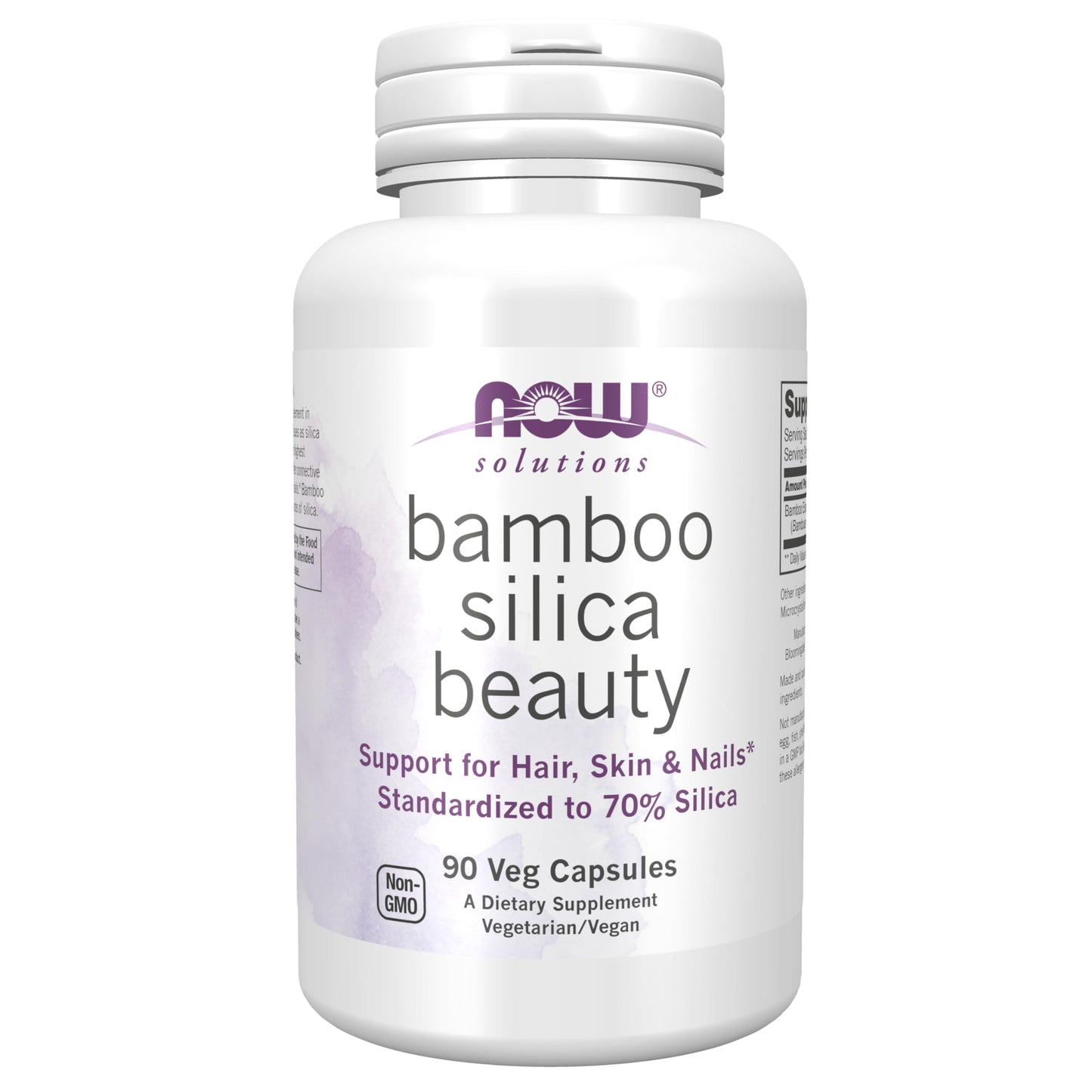 NOW Foods Solutions, Bamboo Silica Beauty, Support for Hair, Skin & Nails, Standardized to 70% Silica, 90 Veg Capsules - Medaid International