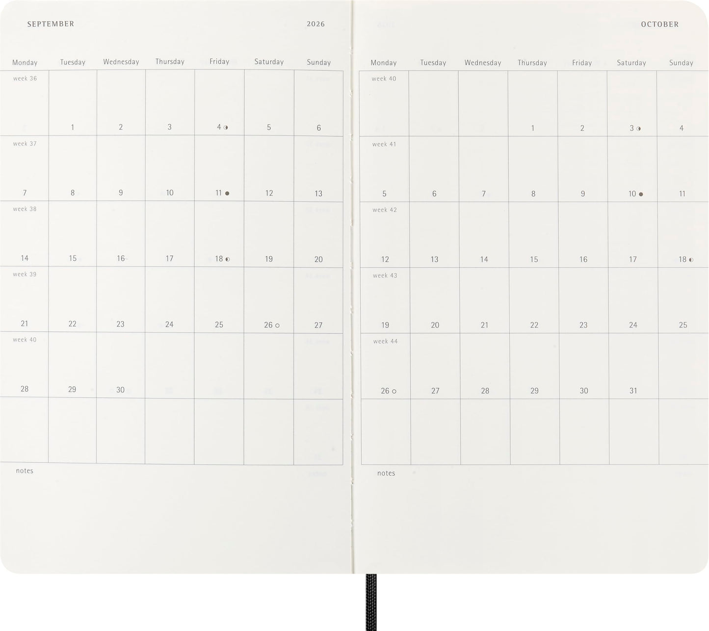 Moleskine Classic 12 Month 2026 Daily Planner, Soft Cover, Large (5" x 8.25"), Black, 400 pages - Medaid International
