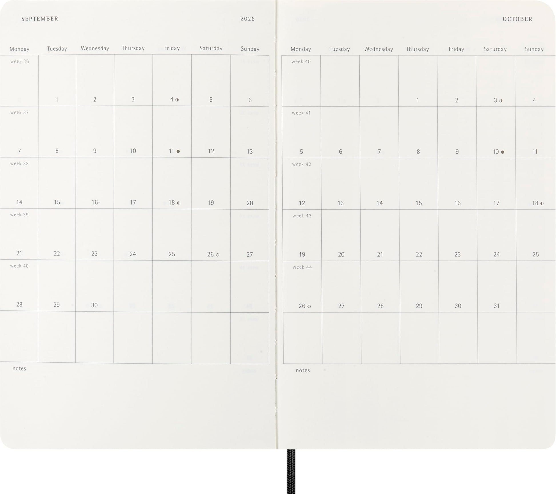 Moleskine Classic 12 Month 2026 Daily Planner, Soft Cover, Large (5" x 8.25"), Black, 400 pages - Medaid International