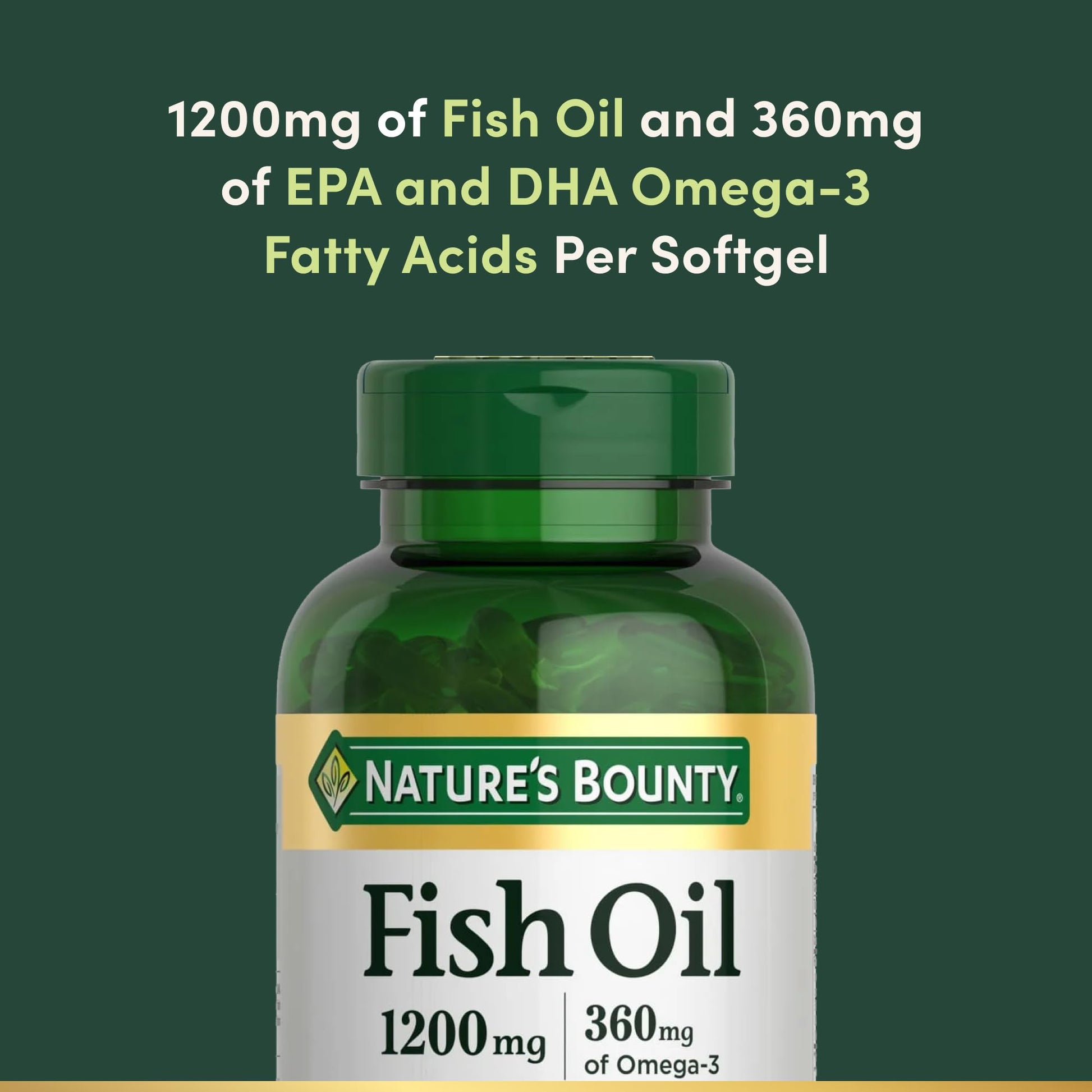 Nature's Bounty Fish Oil Omega 3 Supplements - Supports Heart Health, 1200 Mg Fish Oil, Omega-3, 200 Softgels (Pack of 1) - Medaid International
