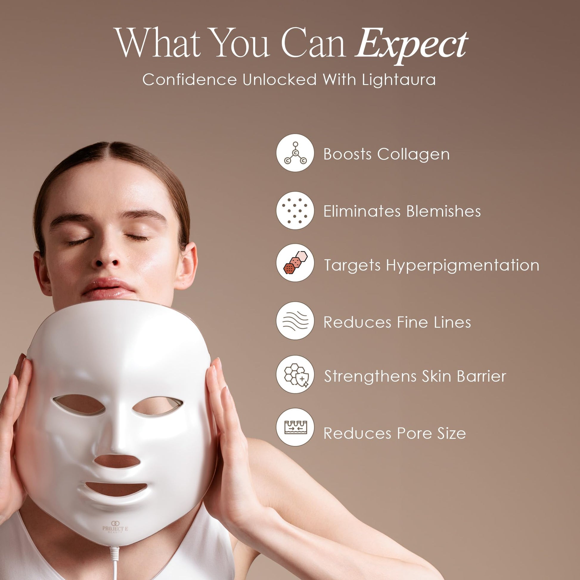 Project E Beauty Skin Rejuvenation Photon Mask | LED Face Mask Light Therapy Red Blue Light Anti-Aging Wrinkle Spa Facial Treatment Home Skincare Mask - Medaid International