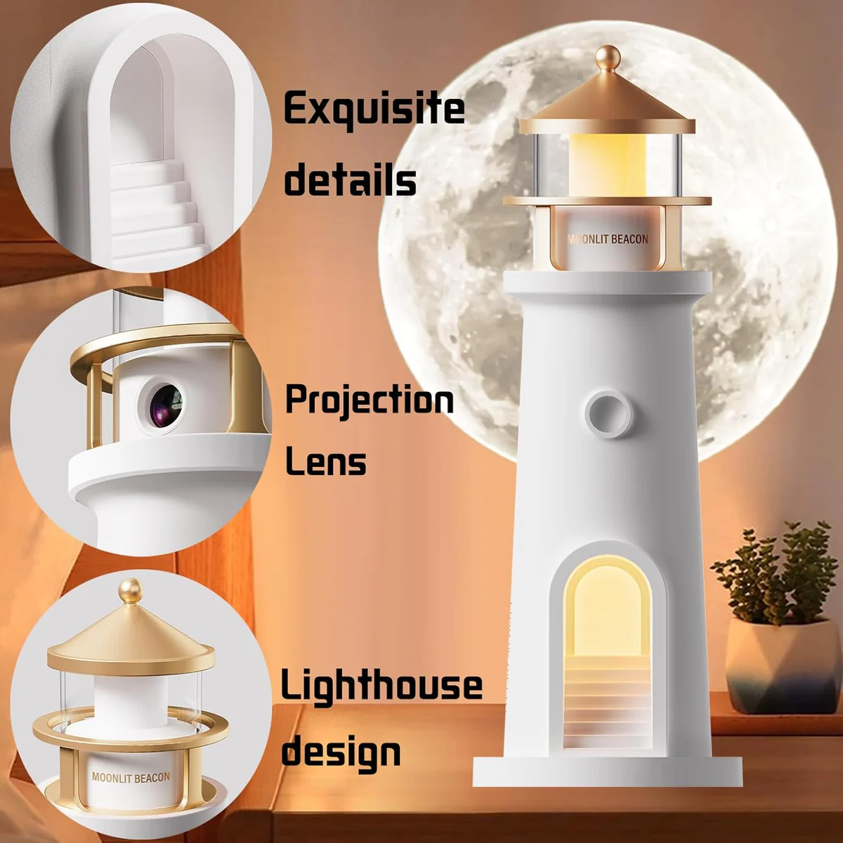 Lighthouse Moon Projector Lamp - Medaid International