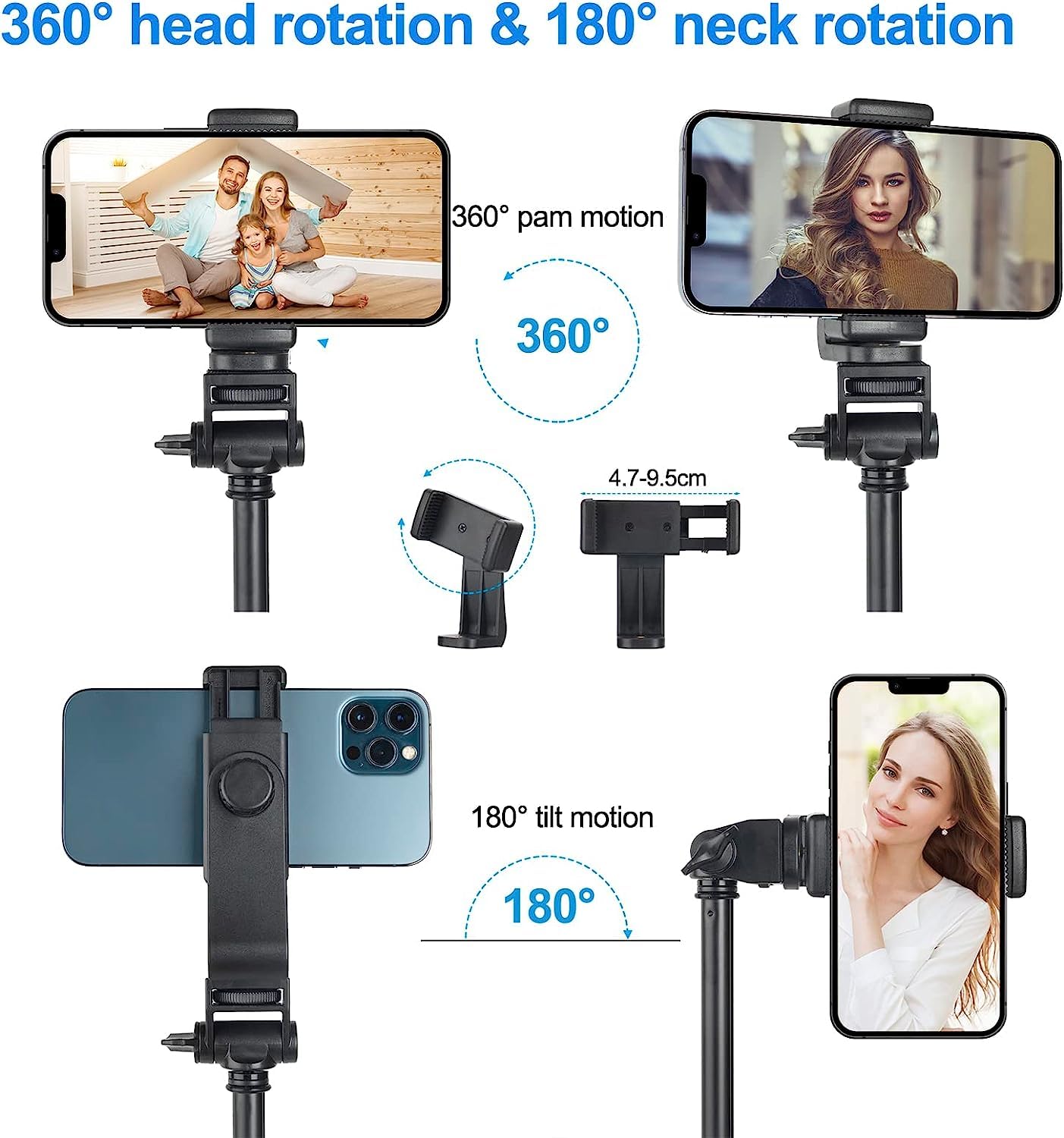 70 inch Phone Tripod, Extendable Selfie Stick Tripod, Portable Cell Phone Tripod Stand, Lightweight Travel Tripod - Medaid International