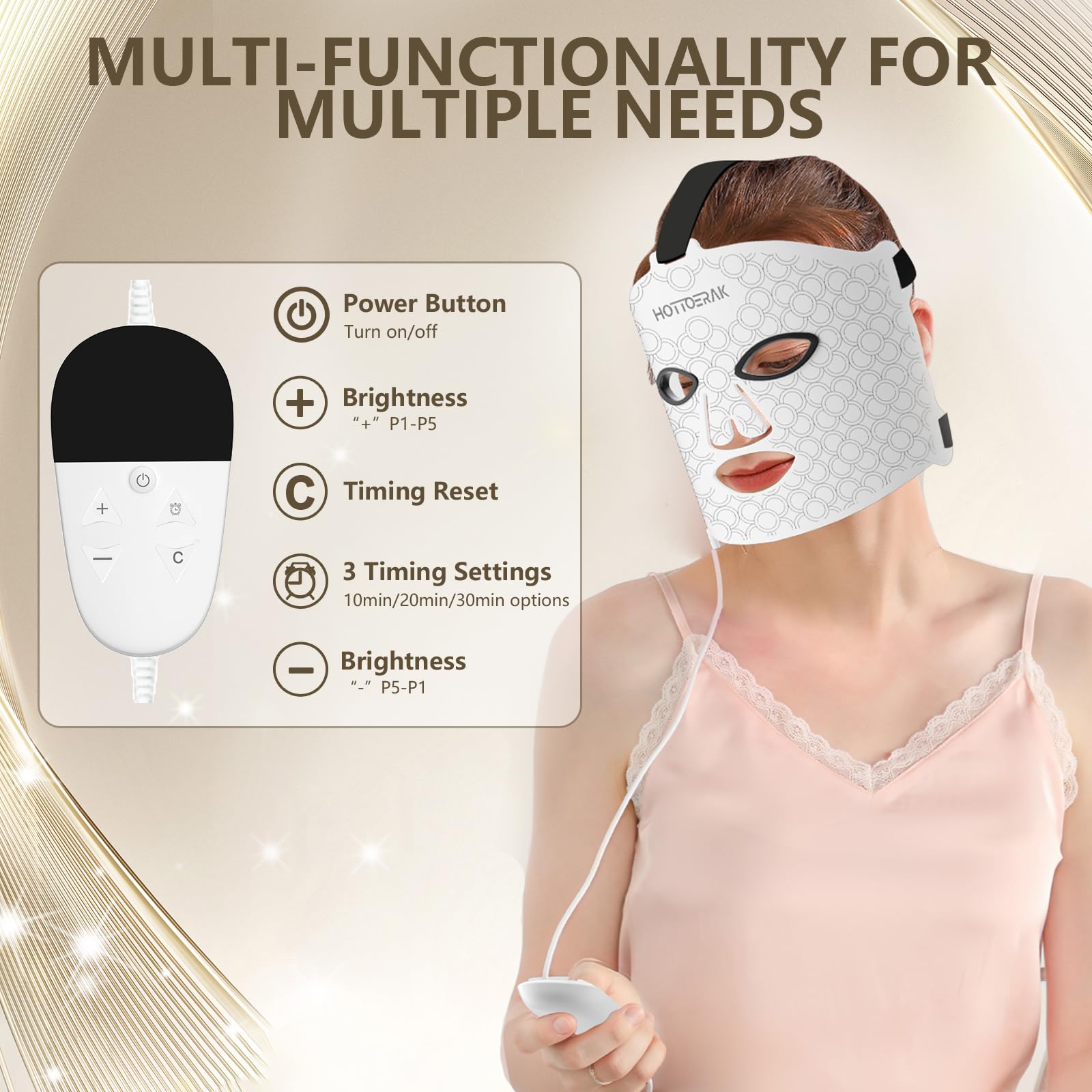 Hottoerak Red Light for Face, 660nm Red Light and 850nm Near Infrared LED Face Light with Dual Driver Option, Suitable for Travel and Home Use - Medaid International