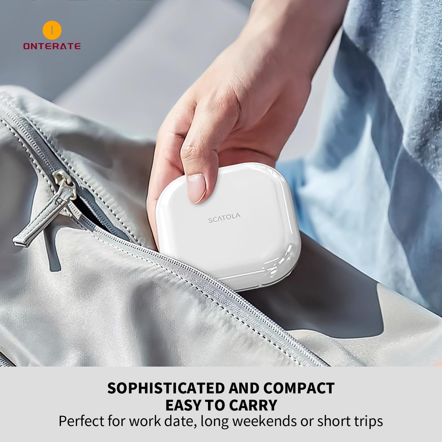 ONTERATE Small Pill Case, Travel Pill Box, Portable Pill Organizer, Pill Container for Pocket 4 Compartments, Daily Compact Travel Medicine Holder for Vitamins Medication (Light Grey) - Medaid International