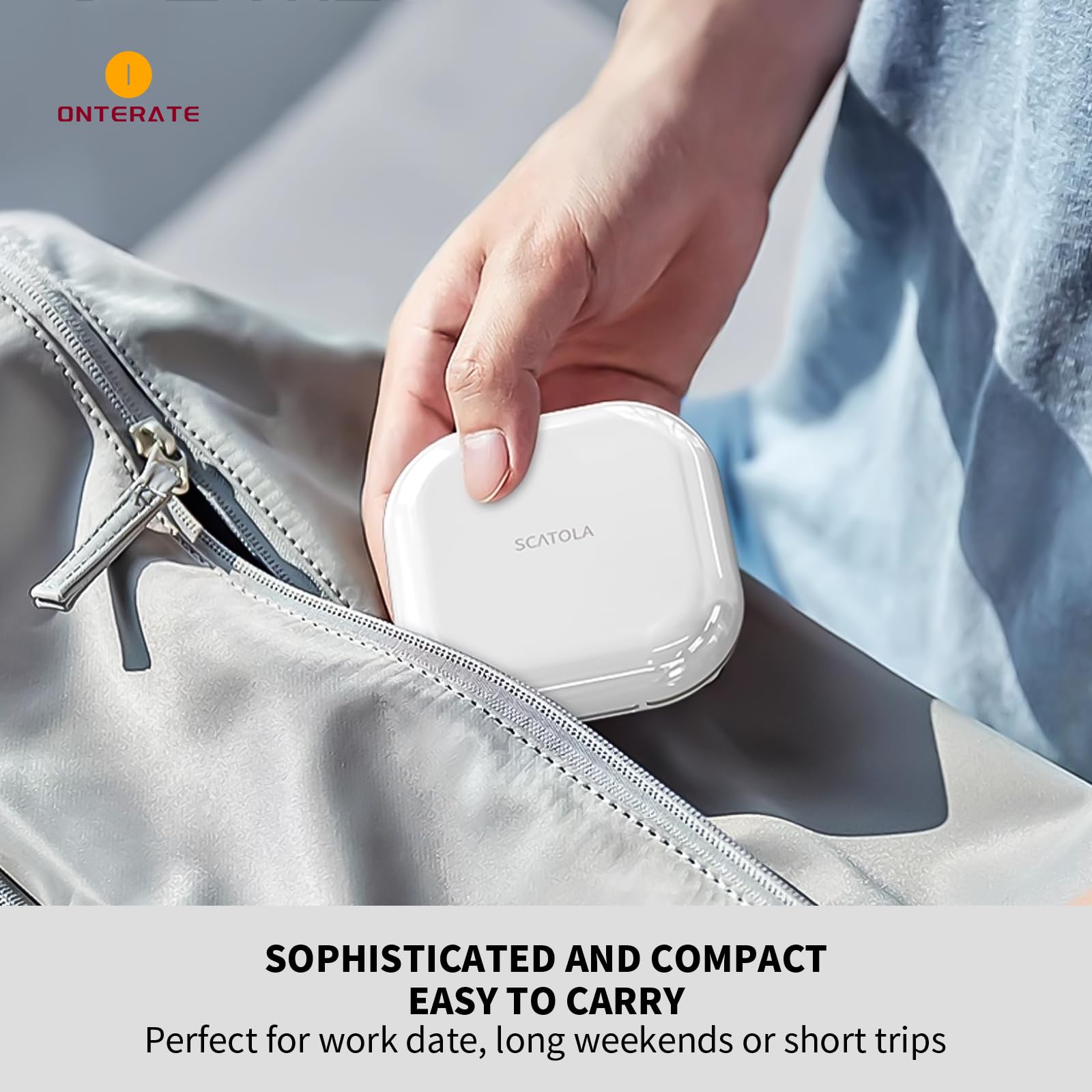 ONTERATE Small Pill Case, Travel Pill Box, Portable Pill Organizer, Pill Container for Pocket 4 Compartments, Daily Compact Travel Medicine Holder for Vitamins Medication (Light Grey) - Medaid International