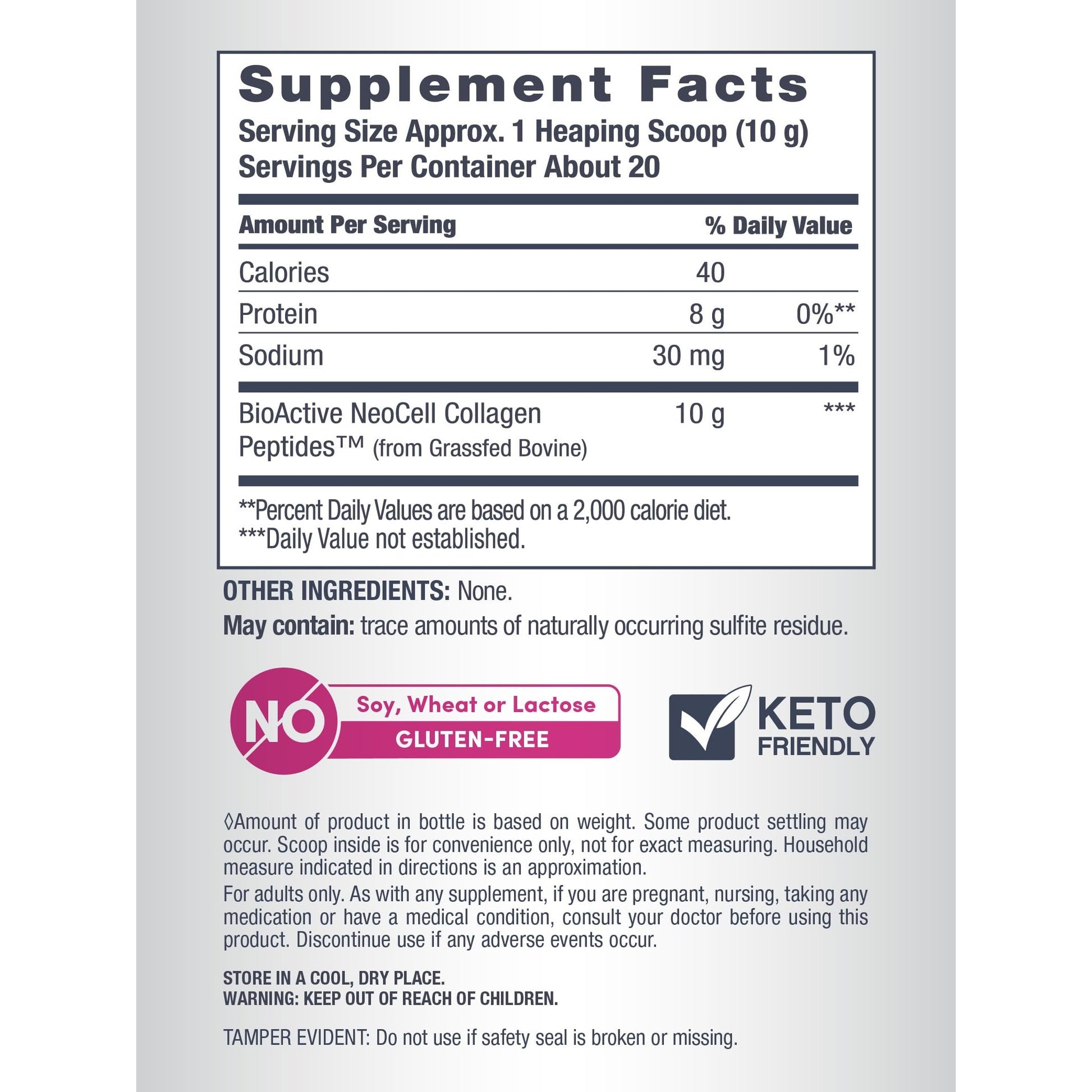 NeoCell Super Collagen Peptides, 10g Collagen Peptides per Serving, Gluten Free, Keto Friendly, Non-GMO, Grass Fed, Healthy Hair, Skin, Nails and Joints, Unflavored Powder, 7 oz., 1 Canister - Medaid International