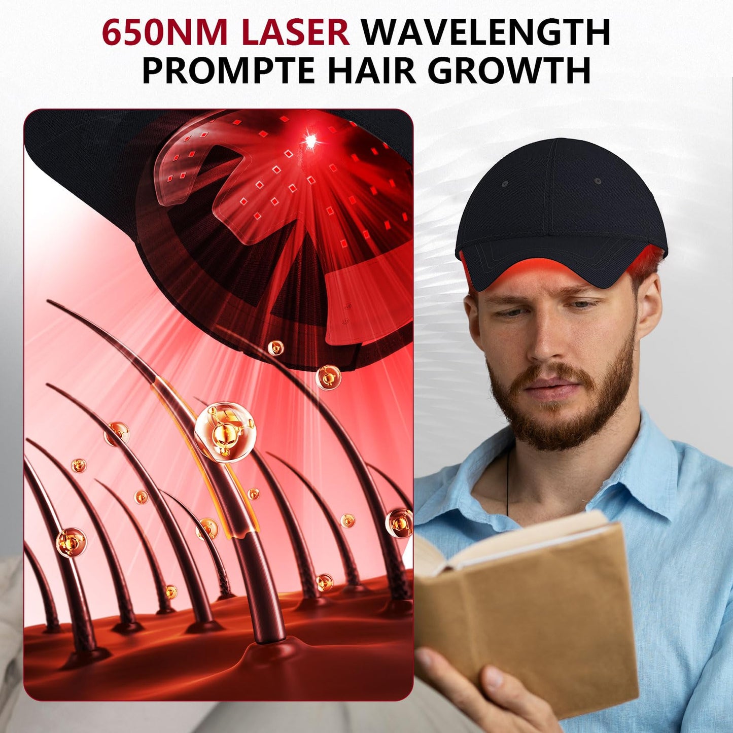 Laser Cap, Laser Therapy Device for Hair Regrowth, Low Level Laser Therapy to Promote Hair Growth in Women and Men with Androgenic Alopecia - Medaid International