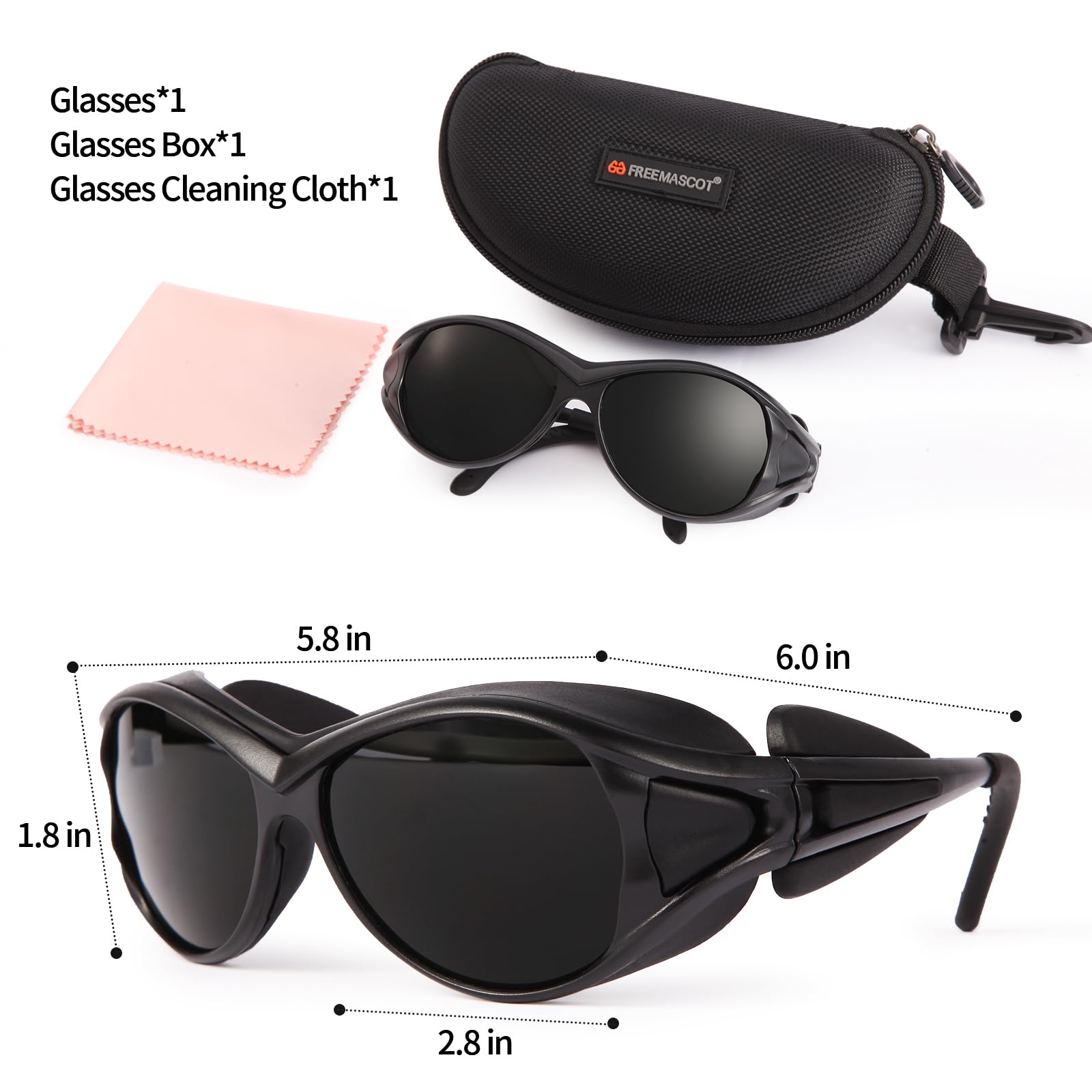 FreeMascot Red Light Therapy Glasses, Laser Safety Glasses IPL 200-2000nm, Eyes Protection for Tanning Goggles and Red Light Therapy - Medaid International