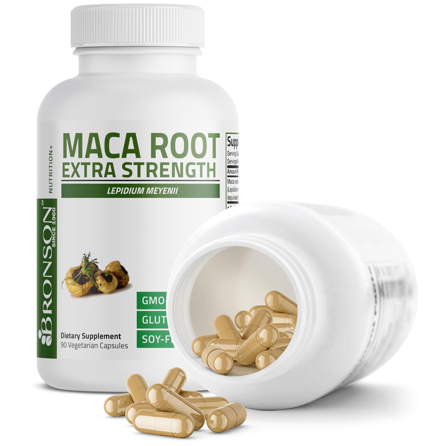 Bronson Maca Root Extra Lepidium Meyenii, Non-GMO, 90 Vegetarian Capsules - Medaid International
