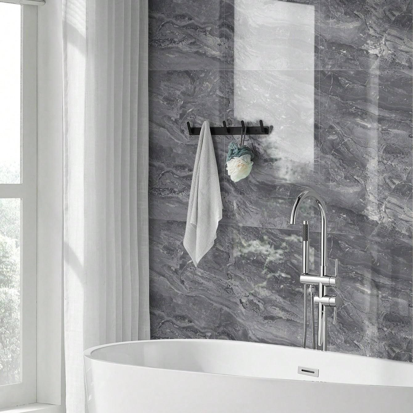 10pcs Marble Peel and Stick Waterproof Wall Panels,Heat-Resistant Backsplash Tile, 23.6"x11.8" PVC Foam Wall Sticker for Kitchen,Living Rooms, Bedrooms TV Walls,Grey (Not Real Tile 19.4Sq. Ft.) - Medaid International