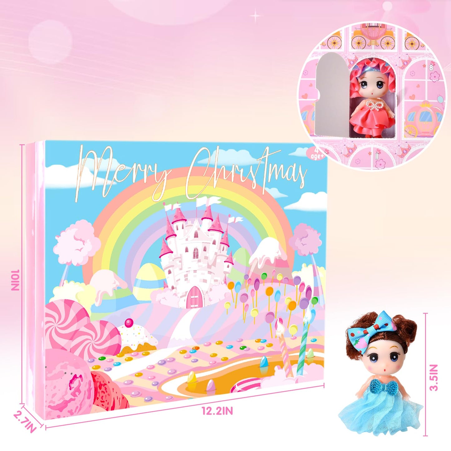 Advent Calendar 2025 for Girls - Christmas Princess Dolls Advent Calendar Gifts, Christmas Countdown 24 Days for Toddler Kids Girls - Medaid International