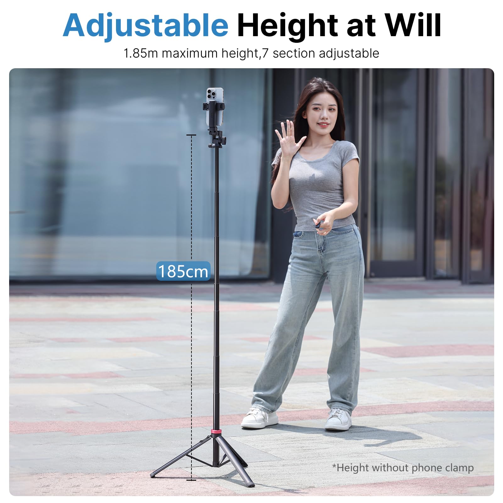 ULANZI MT-78 Extendable Phone Tripod, metal 72.83" Selfie Stick Camera Tripod Stand with 2 in 1 Phone Clip, 360° Ball Head Camera Tripod with cold shoe for iPhone 17 Sony Canon, Lightweight for Travel - Medaid International