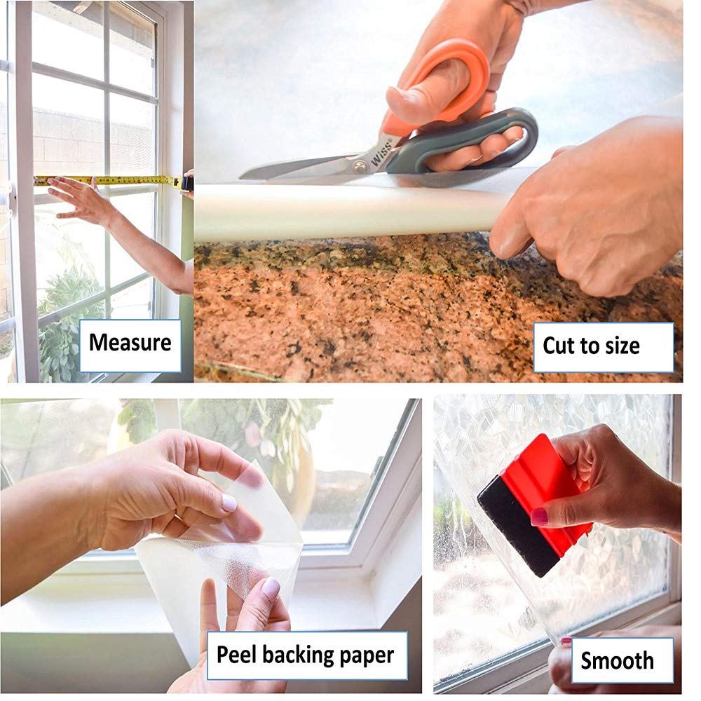 d-c-fix 346-0464 Self-Adhesive Privacy Glass Window Film, Perennial/Damast, 17" x 78" Roll - Medaid International