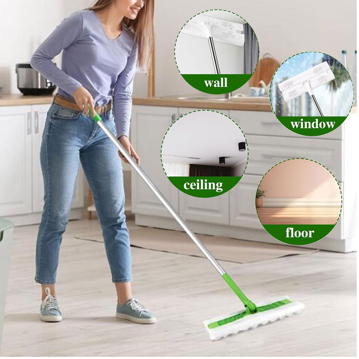 MBBUROYY Dry Sweeping Cloths Dry Mop Refills for Floor Mopping and Cleaning Disposable Dusting Cloths Electrostatic Cloths Unscented 240 Counts - Medaid International
