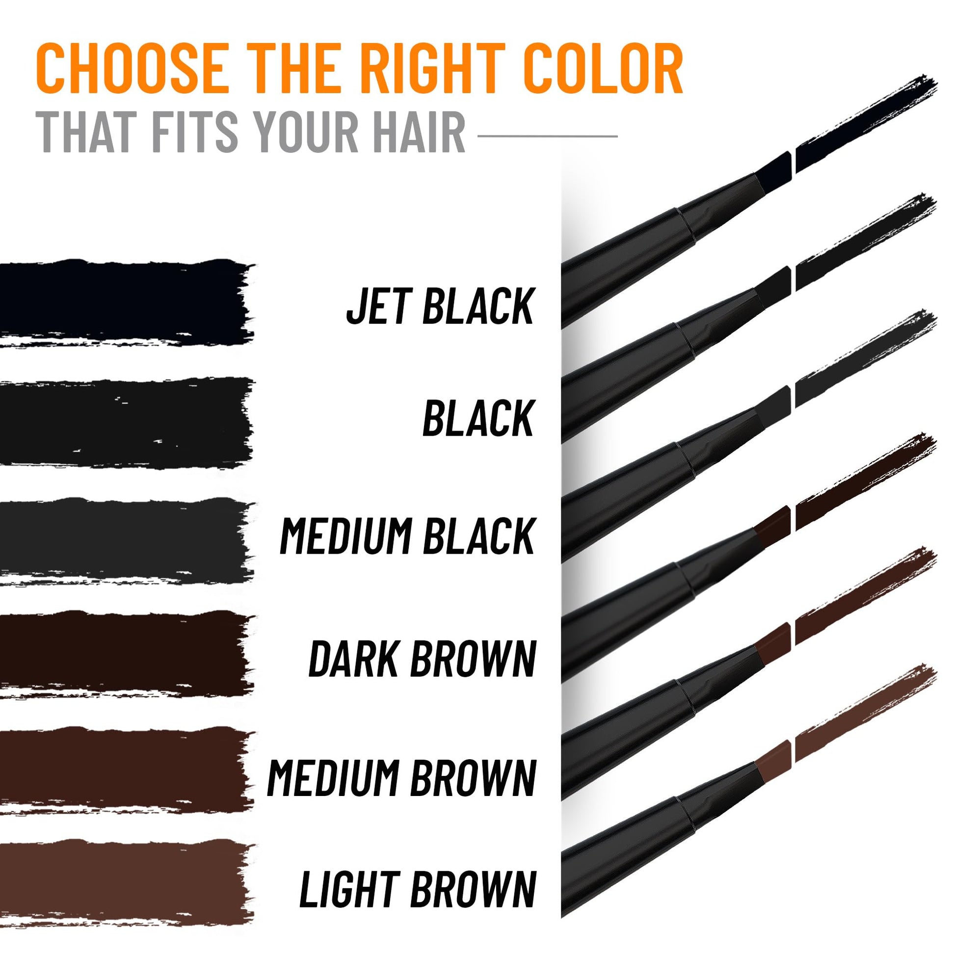 Beard Pen Filler for Men - Barber Styling Grooming Pencil - Waterproof, Sweat Proof, Long Lasting Solution with Natural Finish - Cover Beard and Scalp Patches in Seconds - Medium Black 1 Pack - Medaid International