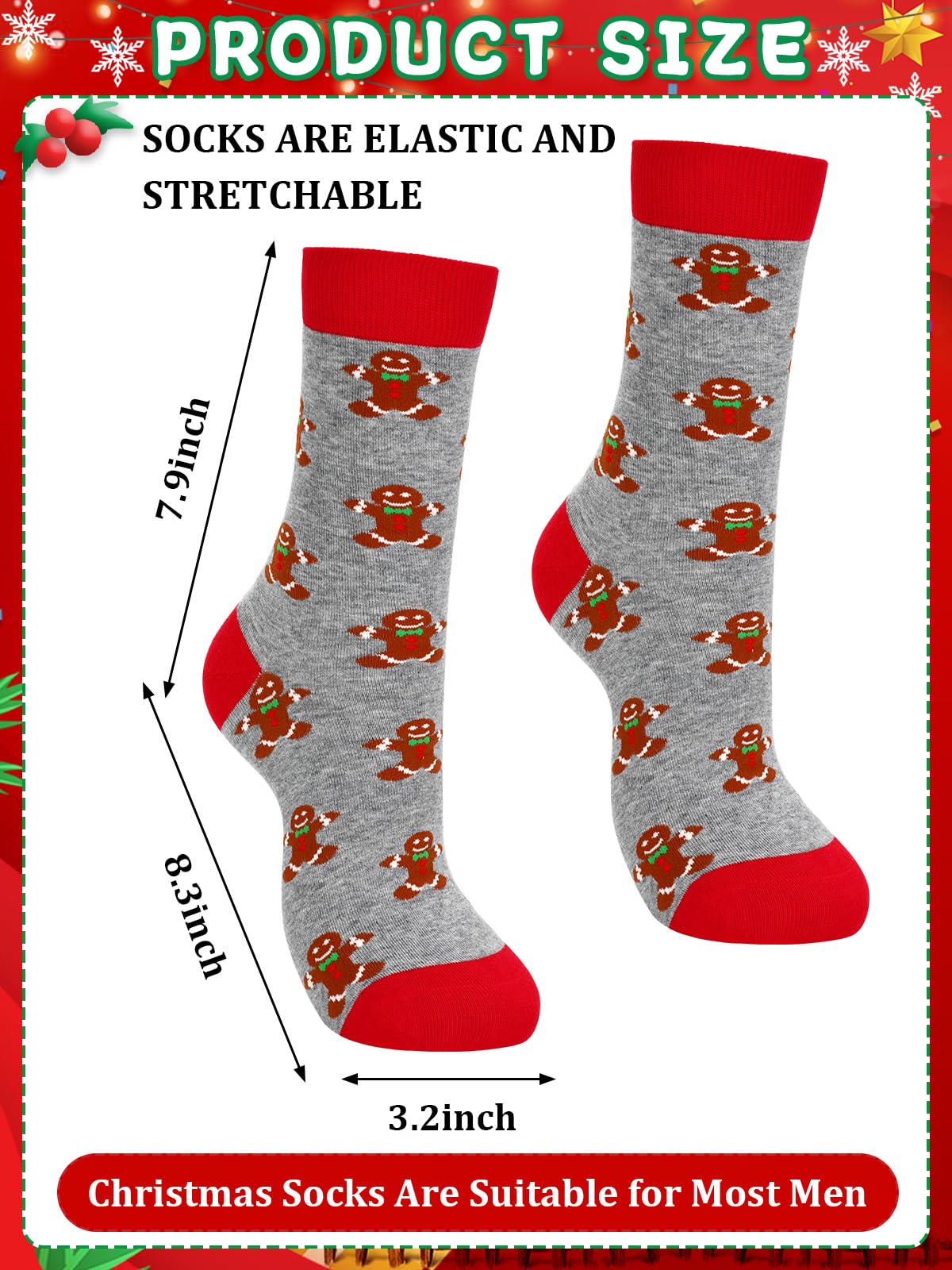BOARDFEB 4 Pack Christmas Socks, Funny Crew Winter Xmas Socks Warm Cotton Christmas Socks for Men - Medaid International