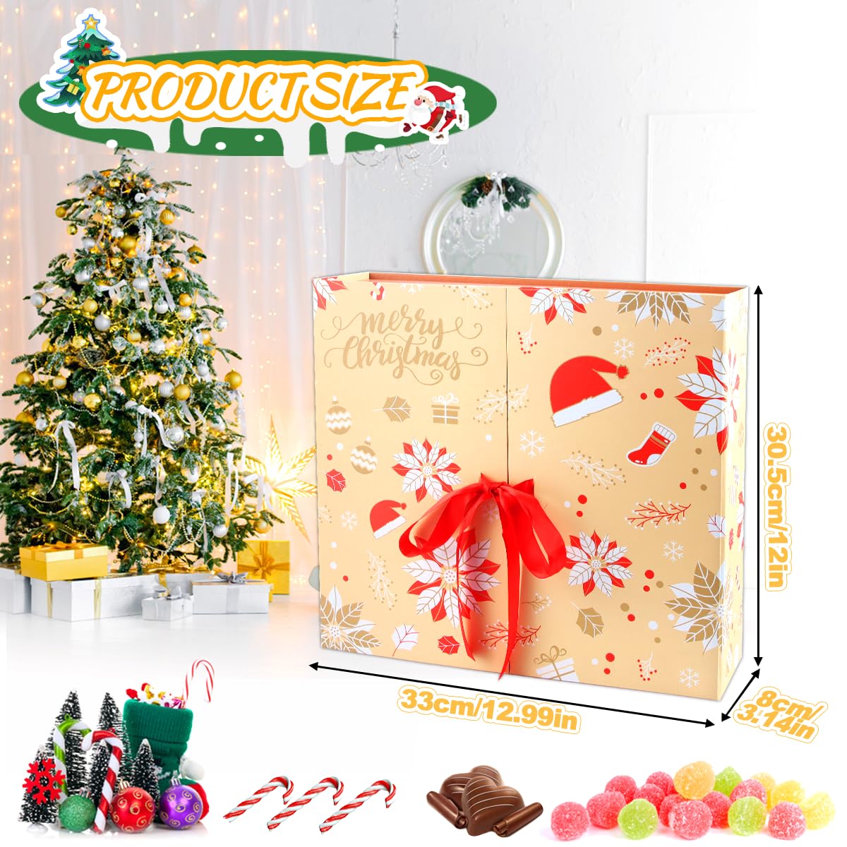 Christmas Advent Calendars 2023 – 24 Colorful Reusable Boxes for Filling, Advent Calendar Fillers for Kids & Adults, Perfect Christmas Gifts and Presents - Medaid International
