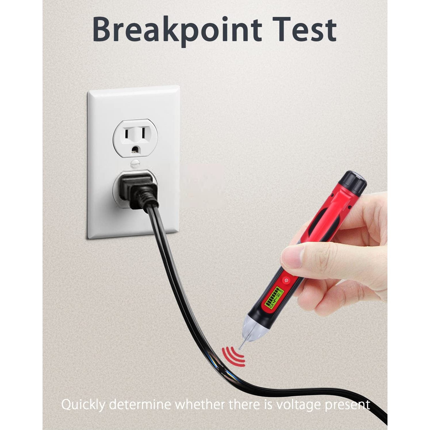 Wintact Non-Contact AC Voltage Detector Pen, 12V-1000V/48V-1000V Dual Range, High/Low Adjustable Sensitive, Live/Null Wire Breakpoint Tester with Flashlight, LCD Flashing Audible Buzzer Alarm - Medaid International