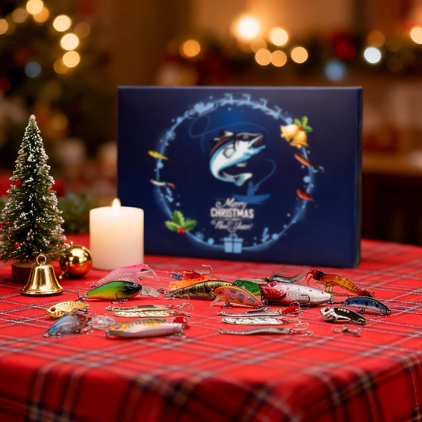 Fishing Lures Advent Calendar 2025, Advent Calendar Fishing Christmas Countdown, 24 Days Fishing Lure Xmas Surprise Gifts - Medaid International