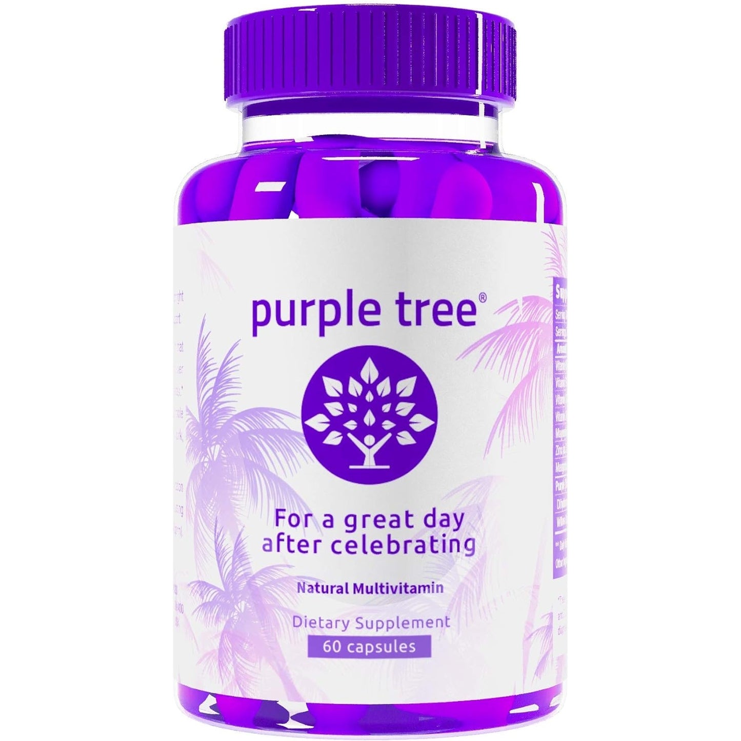 purple tree Post-Celebration Wellness | Liver Support, Body Replenisher, Rapid Hydration | Dihydromyricetin DHM, Milk Thistle, Electrolytes, Vitamin B, Willow Bark, Quercetin (90 Pills) - Medaid - Lebanon