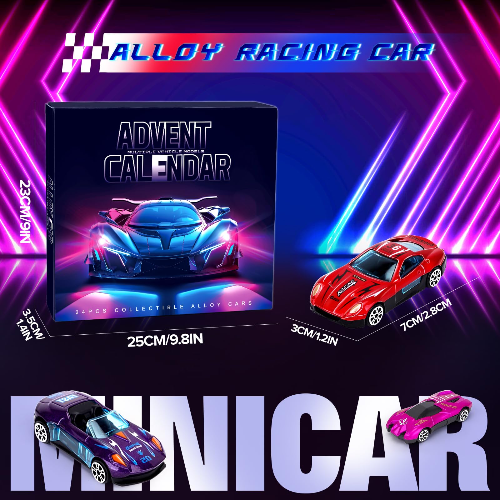 Advent Calendar Boys, 24 Pack Play Vehicles for Kids, Christmas Countdown Calendar, Ideal Gift for 3 4 5-7 8-12 Boys and Girls - Medaid International