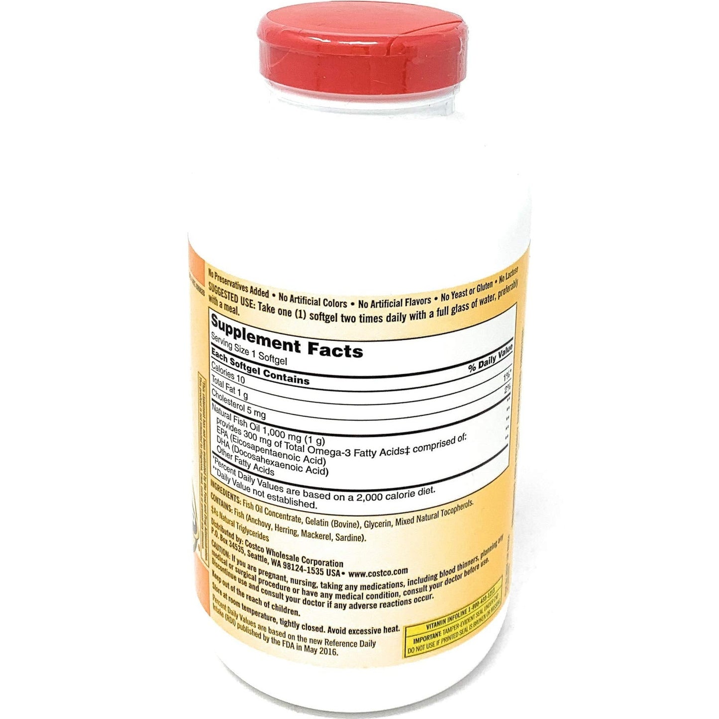 Kirkland Signature Fish Oil Concentrate with Omega-3 Fatty Acids, 800 Softgels, 1000mg - Medaid International